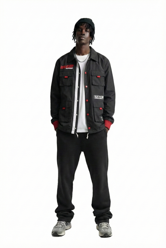 Chaqueta de entrenador de manga larga de nailon crujiente de primera calidad para hombre JOSH
