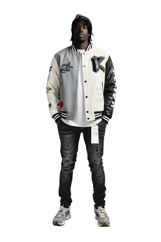 Chaqueta universitaria CAPELLA Melton Body con mangas de piel sintética para hombre