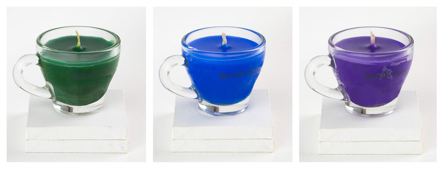 Vela de cera Teacup Play - Baja temperatura - Parafina - Regular y luz negra - Mini