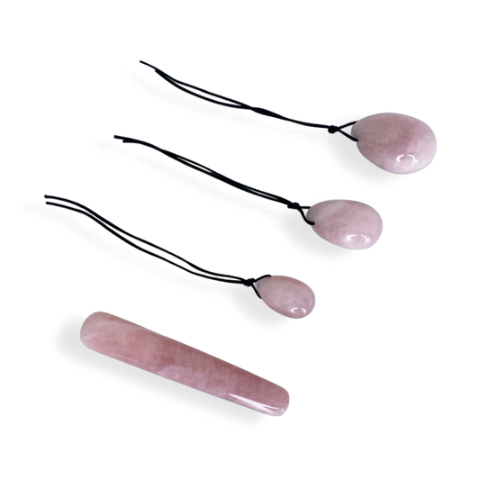 HARMONIA - El conjunto de huevos de cuarzo rosa para la iluminación y la sanación y huevos Yoni de cuarzo transparente