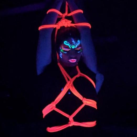 Blacklight Reactive Bondage Rope - 1/4" / 6mm  -  Custom Length - UV Reactive