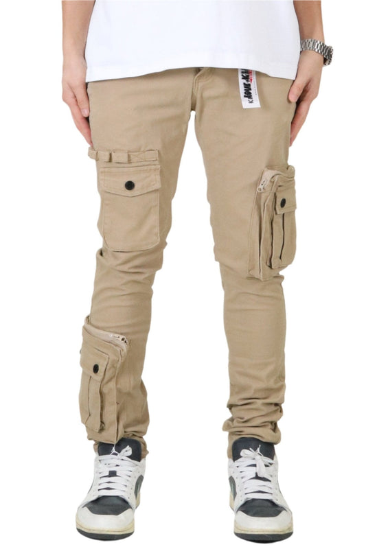 Pantalones cargo de sarga color caqui de primera calidad para hombre de HEWIT.