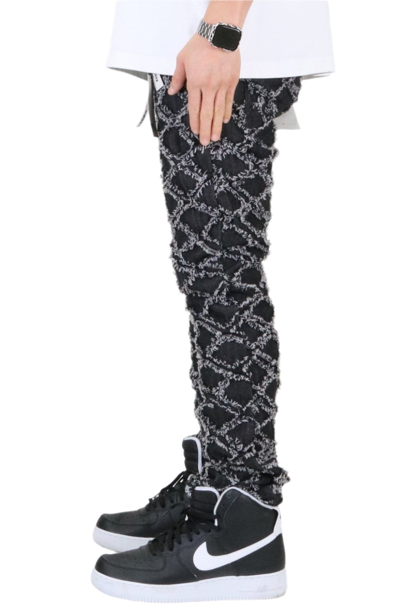 Pantalones vaqueros acolchados de corte entallado con tratamiento antidesgarro y reparación premium para hombre de ACE