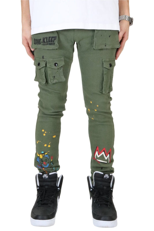 Pantalones cargo de sarga ajustados de primera calidad para hombre de Jake.