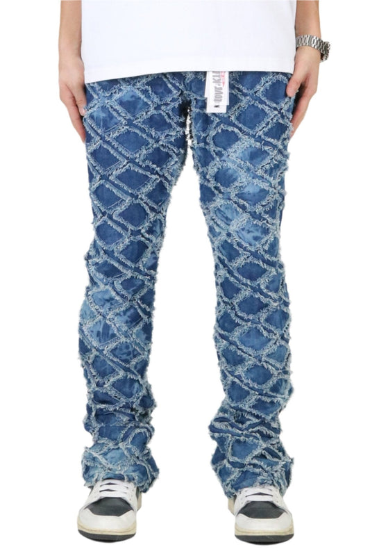 Pantalones vaqueros acolchados de corte acampanado con reparación antidesgarros de primera calidad para hombre de HYDRA