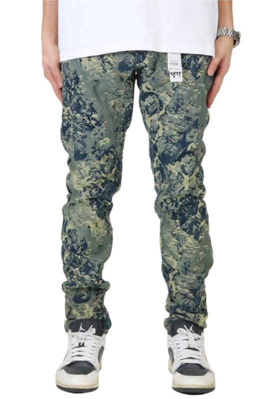 Pantalones vaqueros rectos y ajustados de jacquard premium para hombre de ROBIN