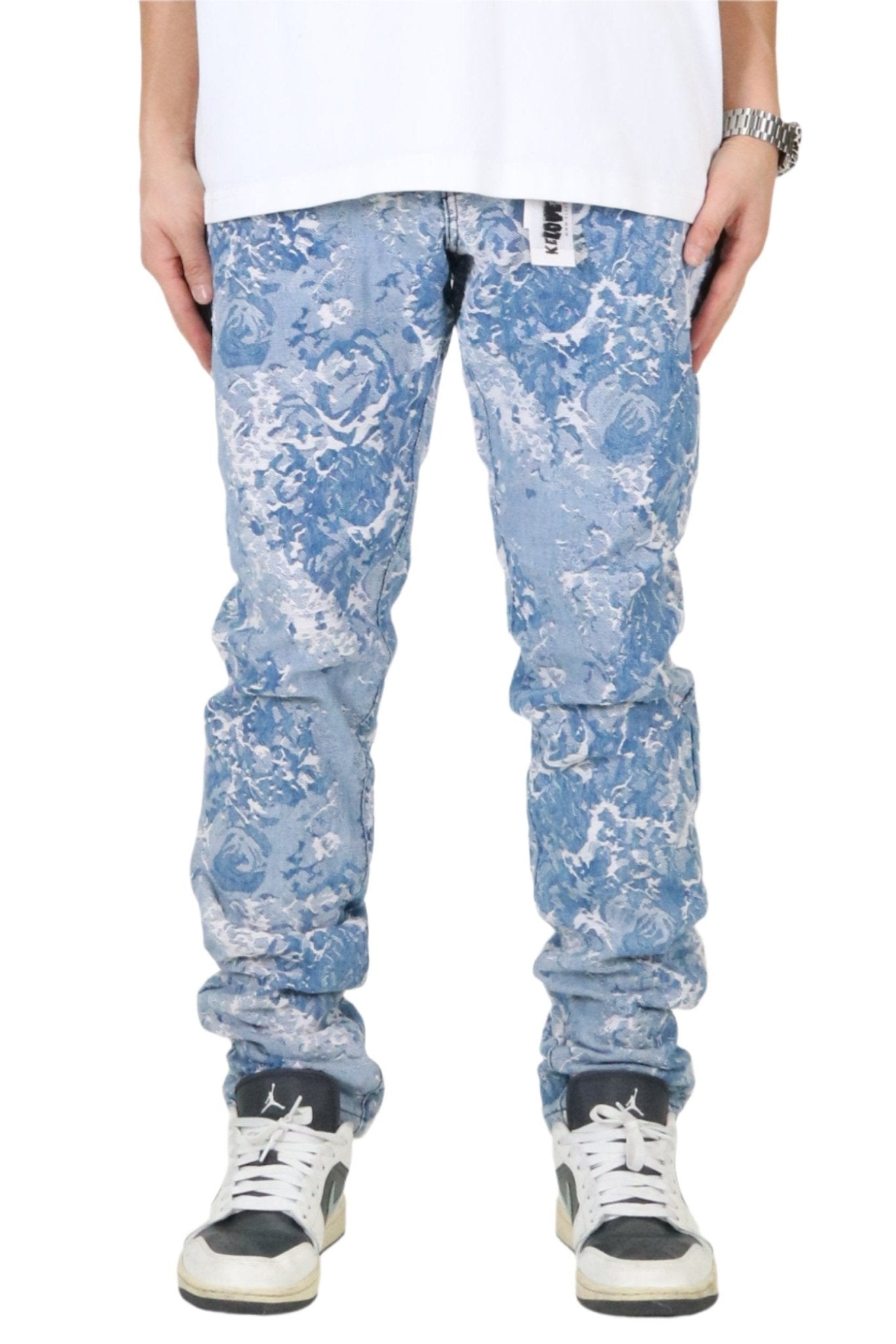Pantalones vaqueros rectos y ajustados de jacquard premium FLEX para hombre