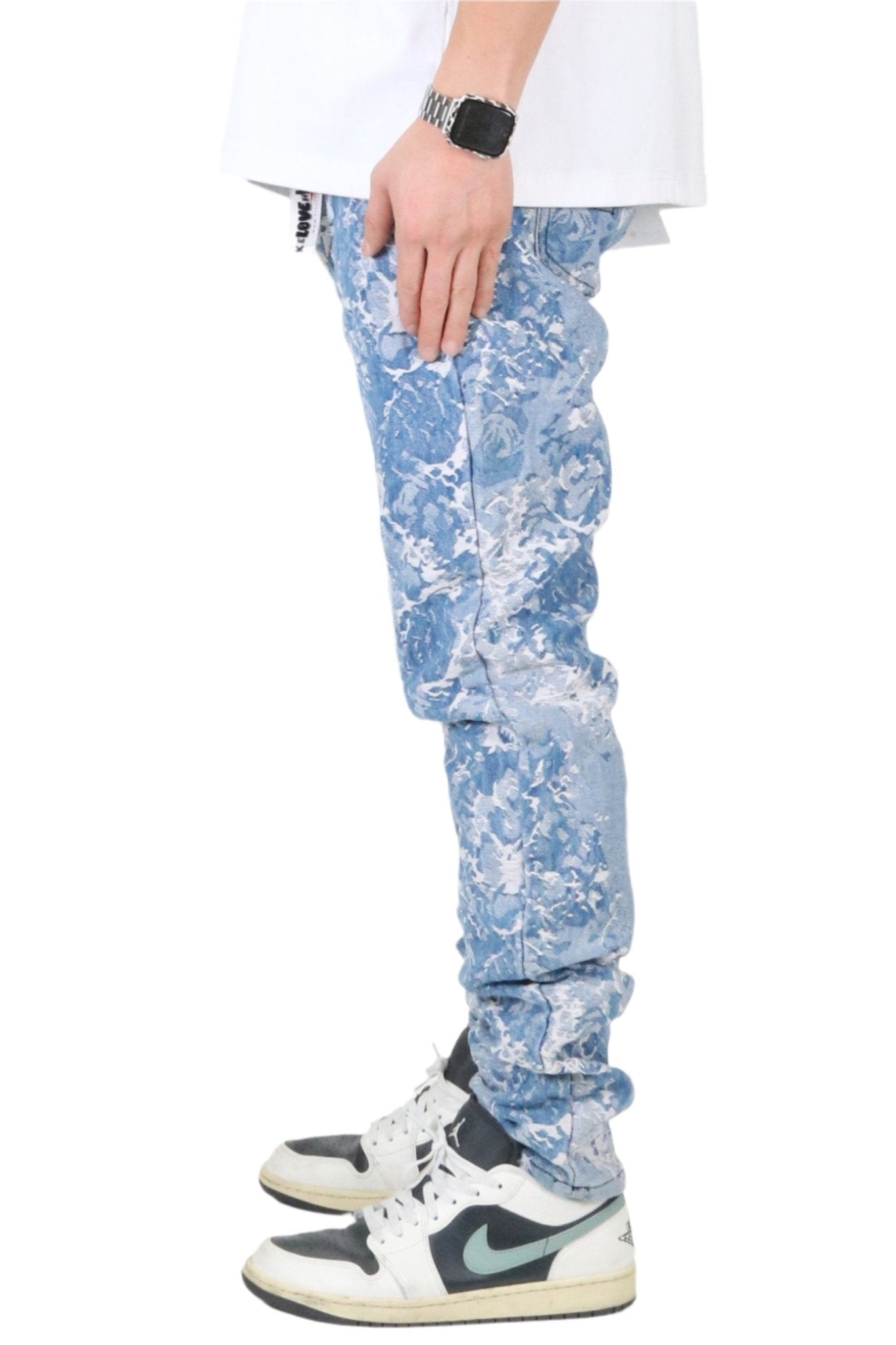 Pantalones vaqueros rectos y ajustados de jacquard premium FLEX para hombre