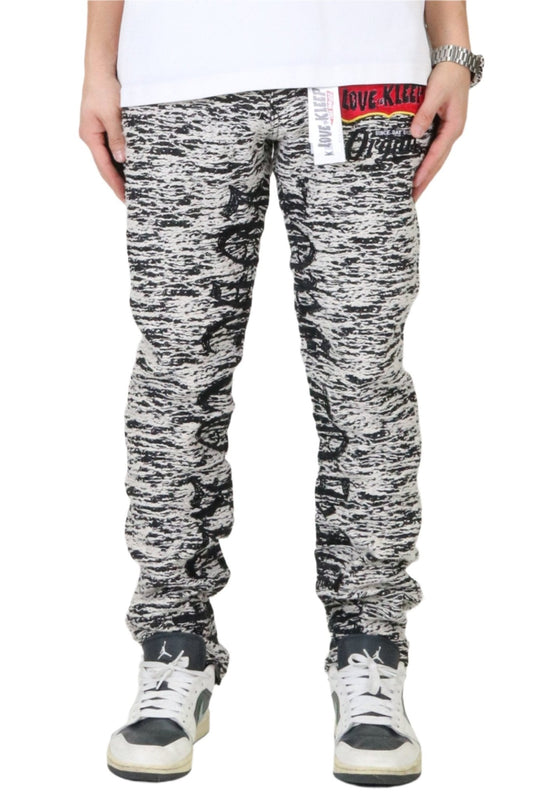 Pantalón vaquero de corte entallado con estampado jacquard premium KIRK para hombre 