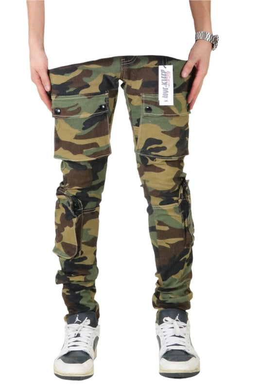 Pantalón cargo de sarga premium Veil para hombre con bolsillos multifuncionales