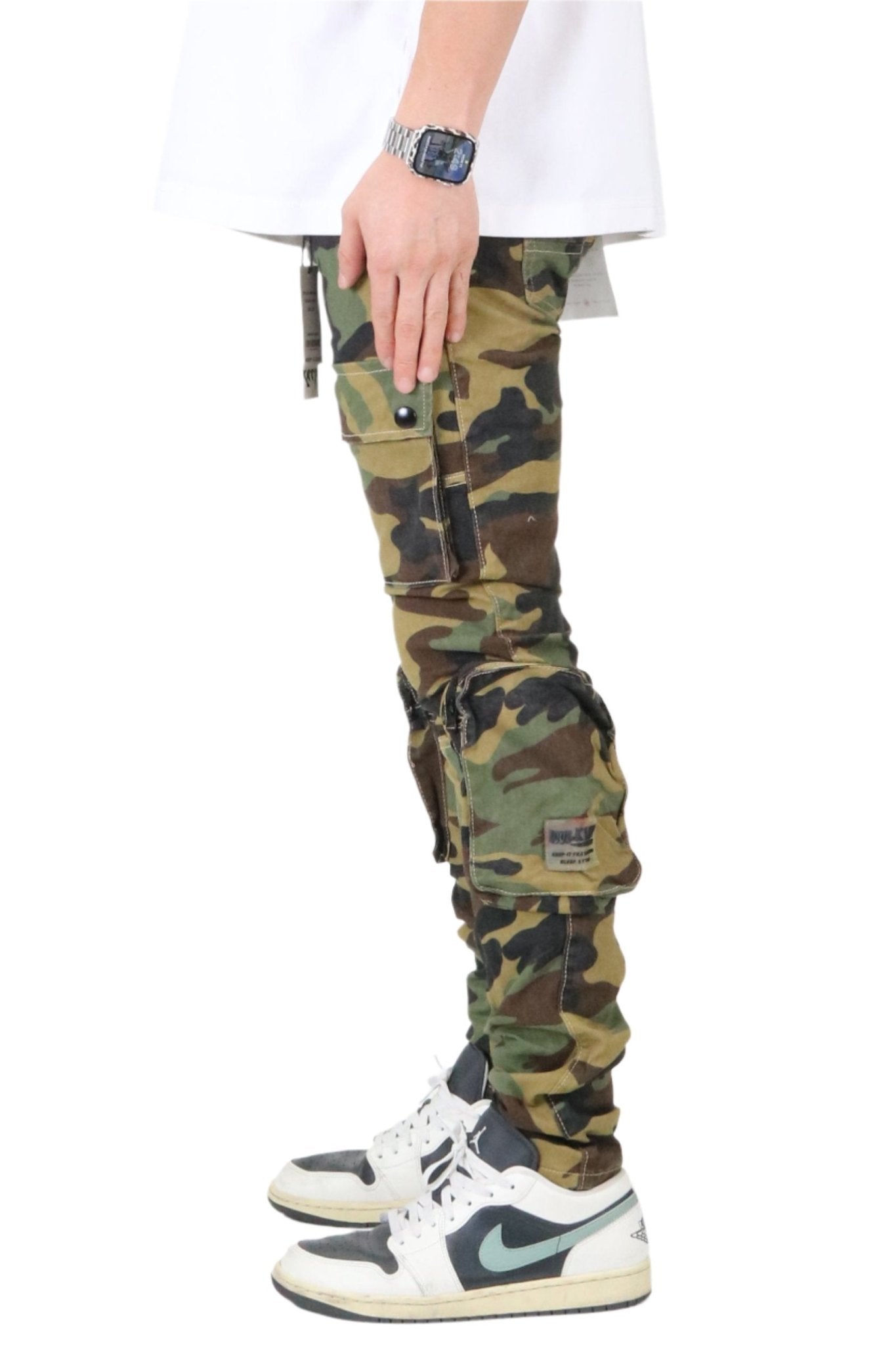 Pantalón cargo de sarga premium Veil para hombre con bolsillos multifuncionales