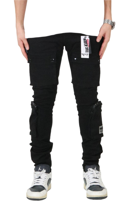 Pantalón cargo de sarga premium para hombre Somber con bolsillos multifuncionales