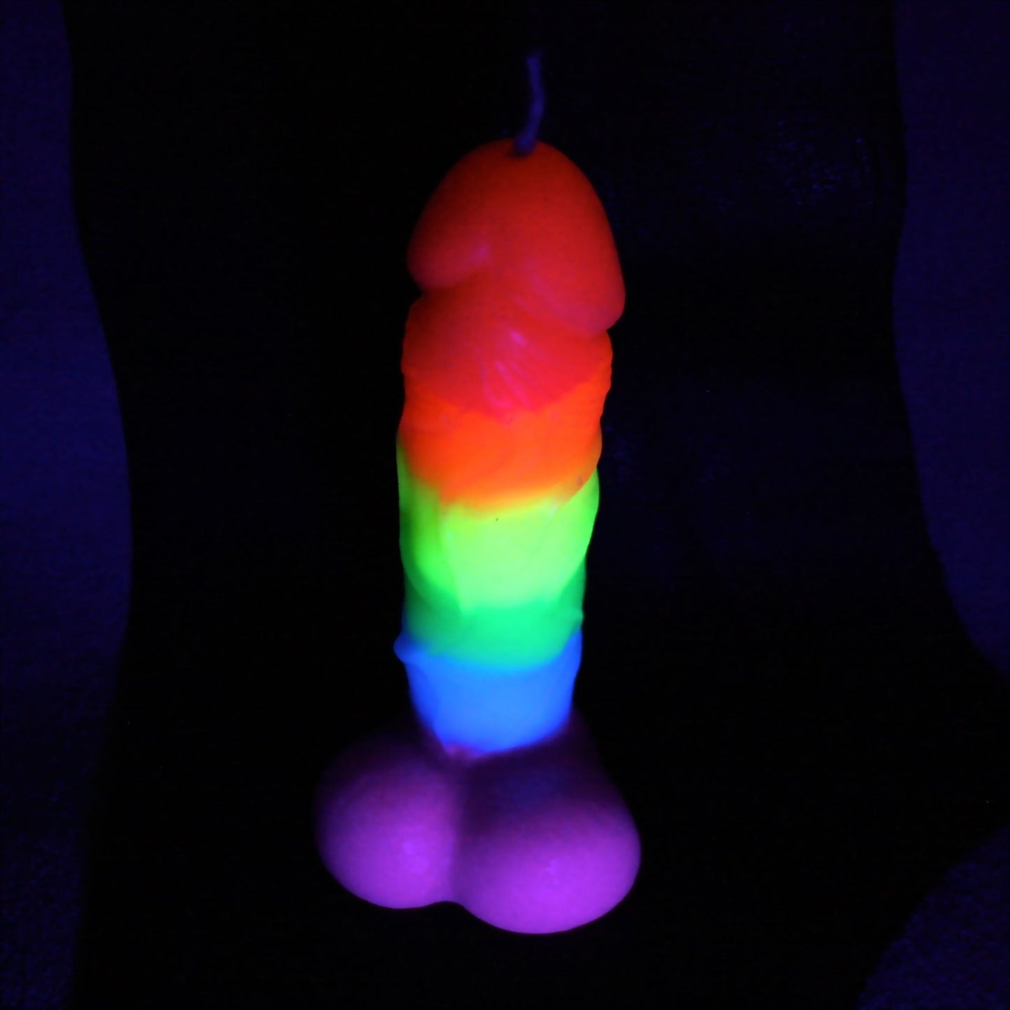 Big Flamer – Velas de cera para pene arcoíris – Velas multicolores para penes