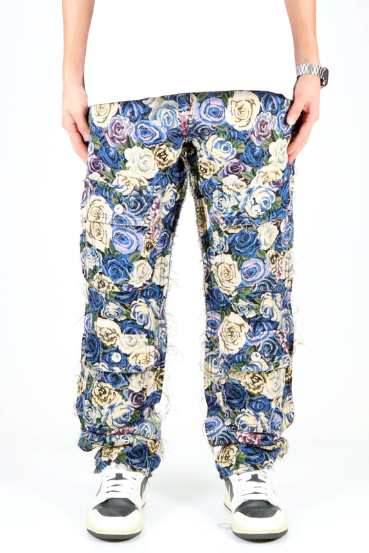 Pantalones cargo con diseño de tapiz Aster para hombre