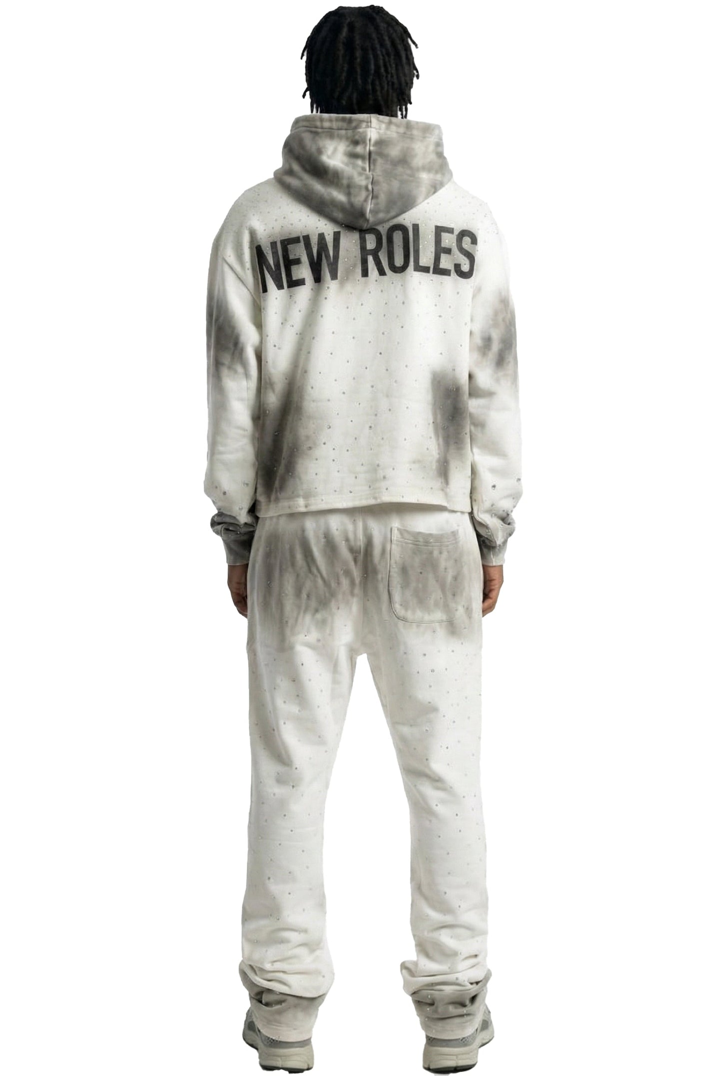 GLAZE French Terry Long Sleeve Crop Top Pullover Hoodie