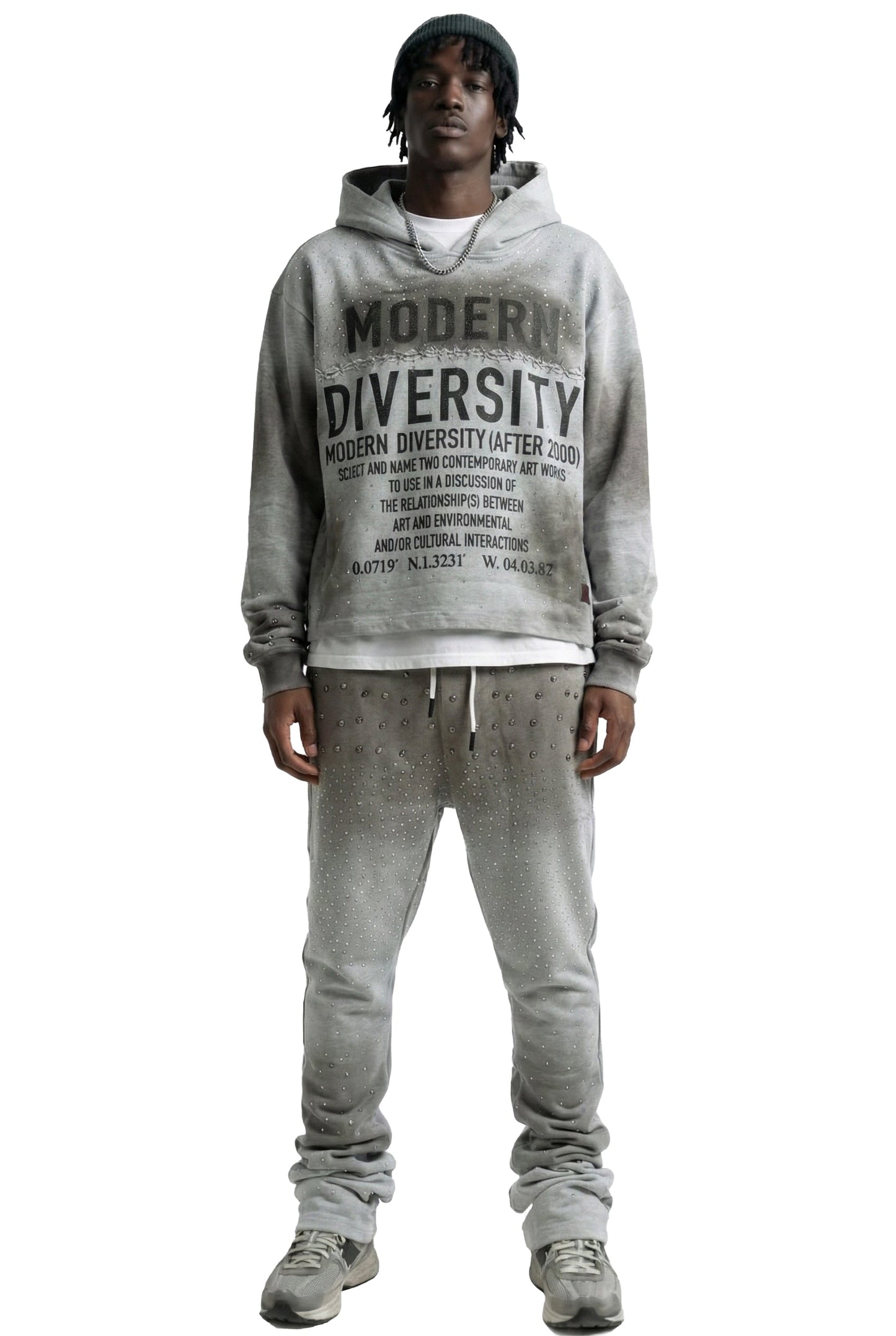 Sudadera corta con capucha de felpa francesa OBSIDIAN de manga larga