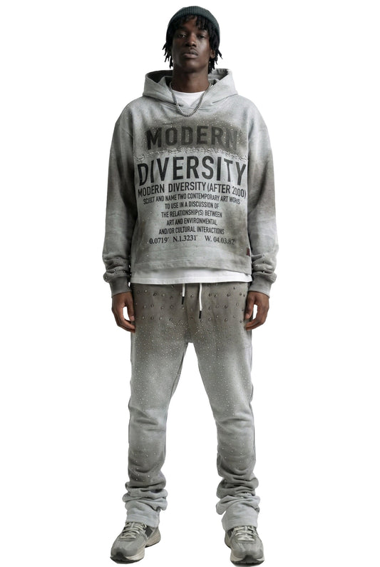 Sudadera corta con capucha de felpa francesa OBSIDIAN de manga larga