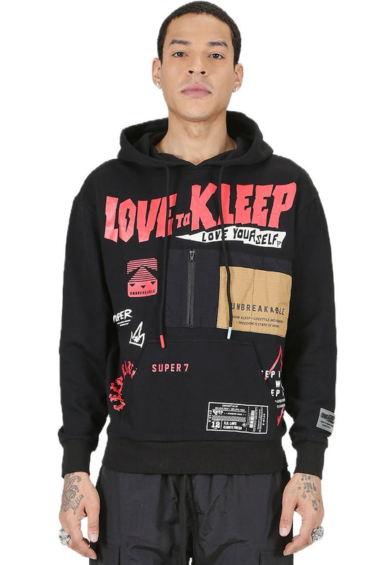 Sudadera con capucha estampada de felpa francesa premium para hombre de Pious
