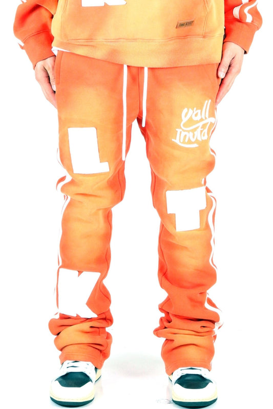 Pantalones acampanados ajustados con lavado vintage cepillado de peso pesado MARMA