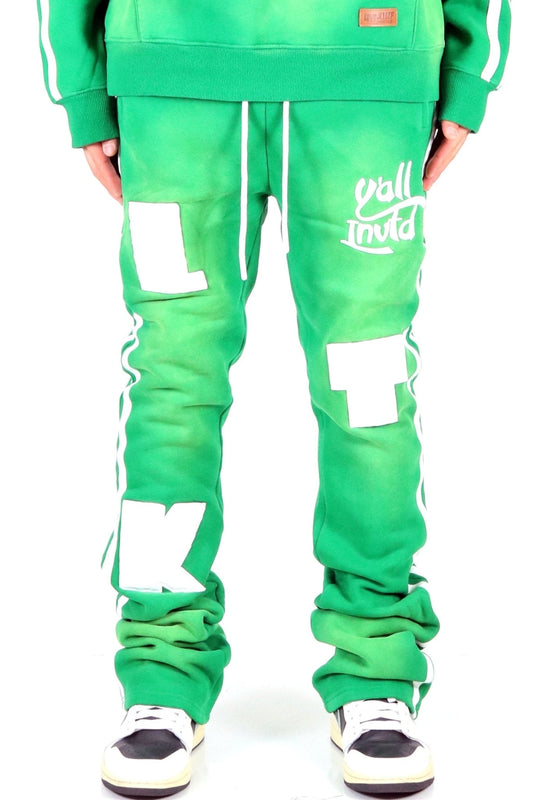 Pantalones acampanados ajustados con lavado vintage cepillado de peso pesado PINE