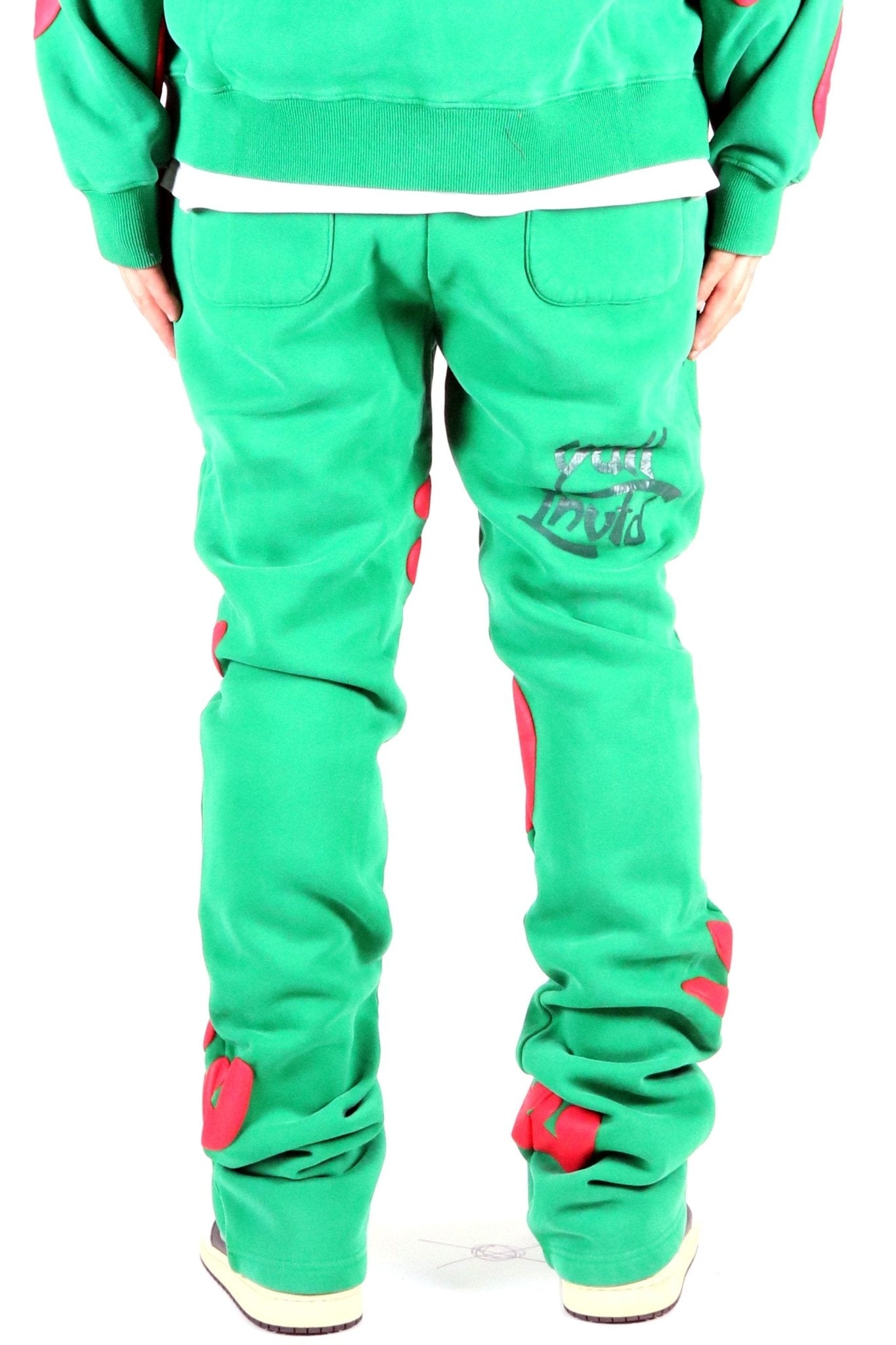 Pantalones acampanados ajustados con gráficos cepillados de peso pesado ARTI