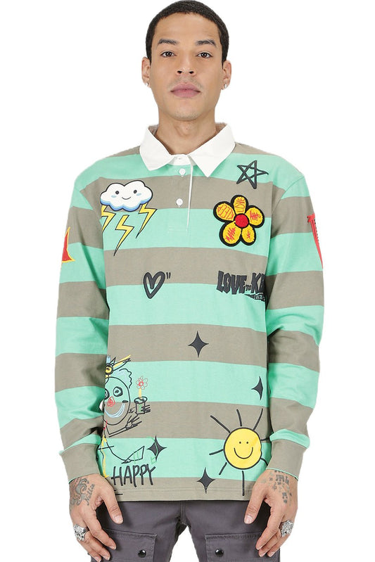 MATRI Polo de manga larga para hombre