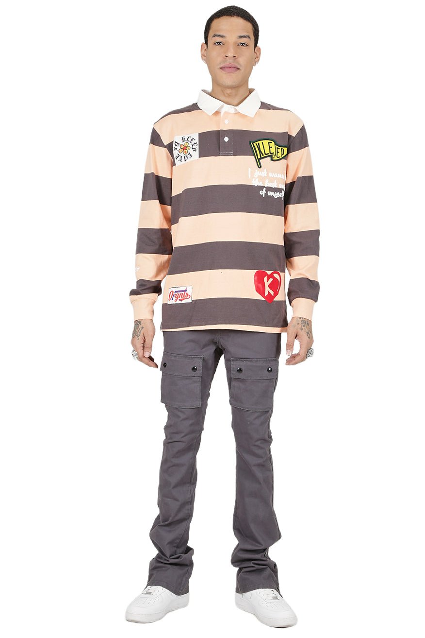 Polo de manga larga para hombre SEPIA