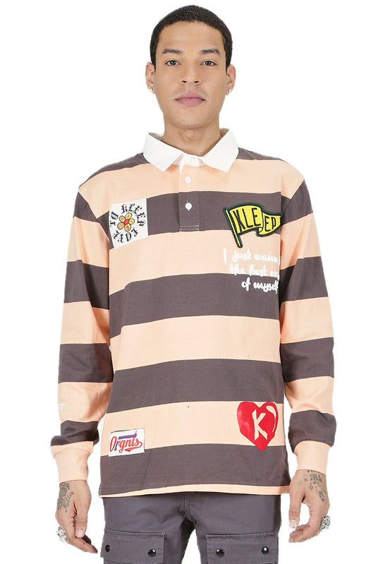 Polo de manga larga para hombre SEPIA