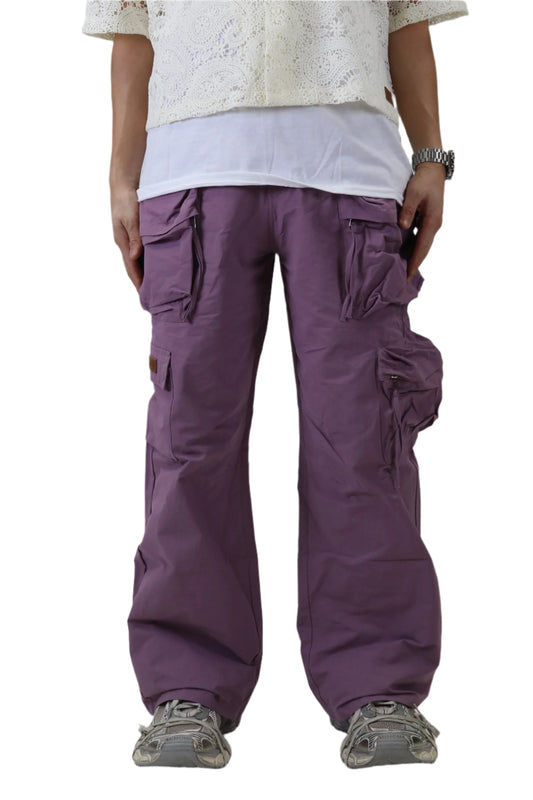 PANTALONES CARGO DE AJUSTE HOLGADO DE NYLON DE SARGA FINA BOLIN