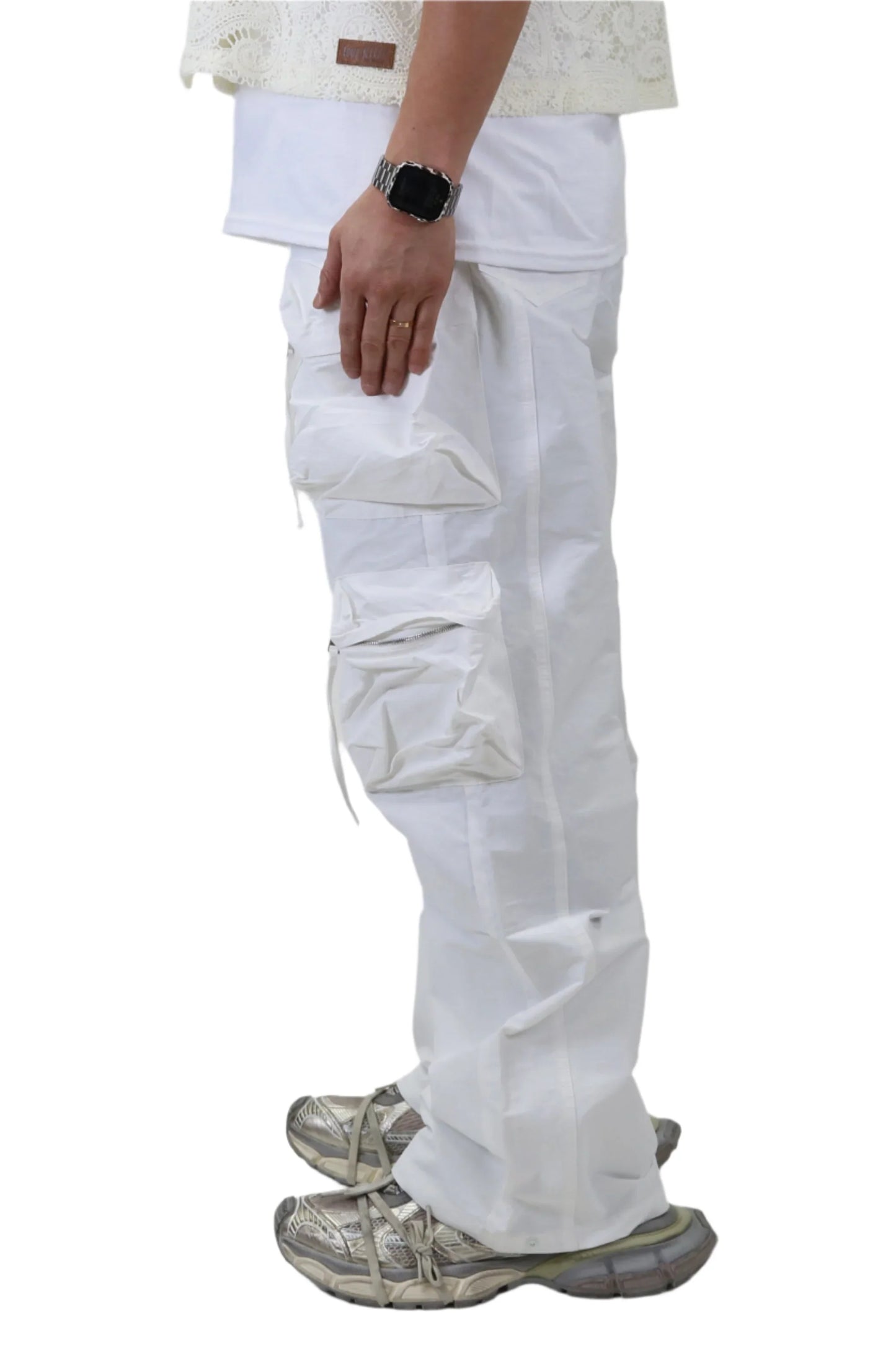 PANTALONES CARGO DE AJUSTE HOLGADO DE NYLON DE SARGA FINA REVOL