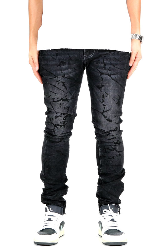 Pantalones vaqueros ajustados de lavado pesado premium para hombre MADDOX