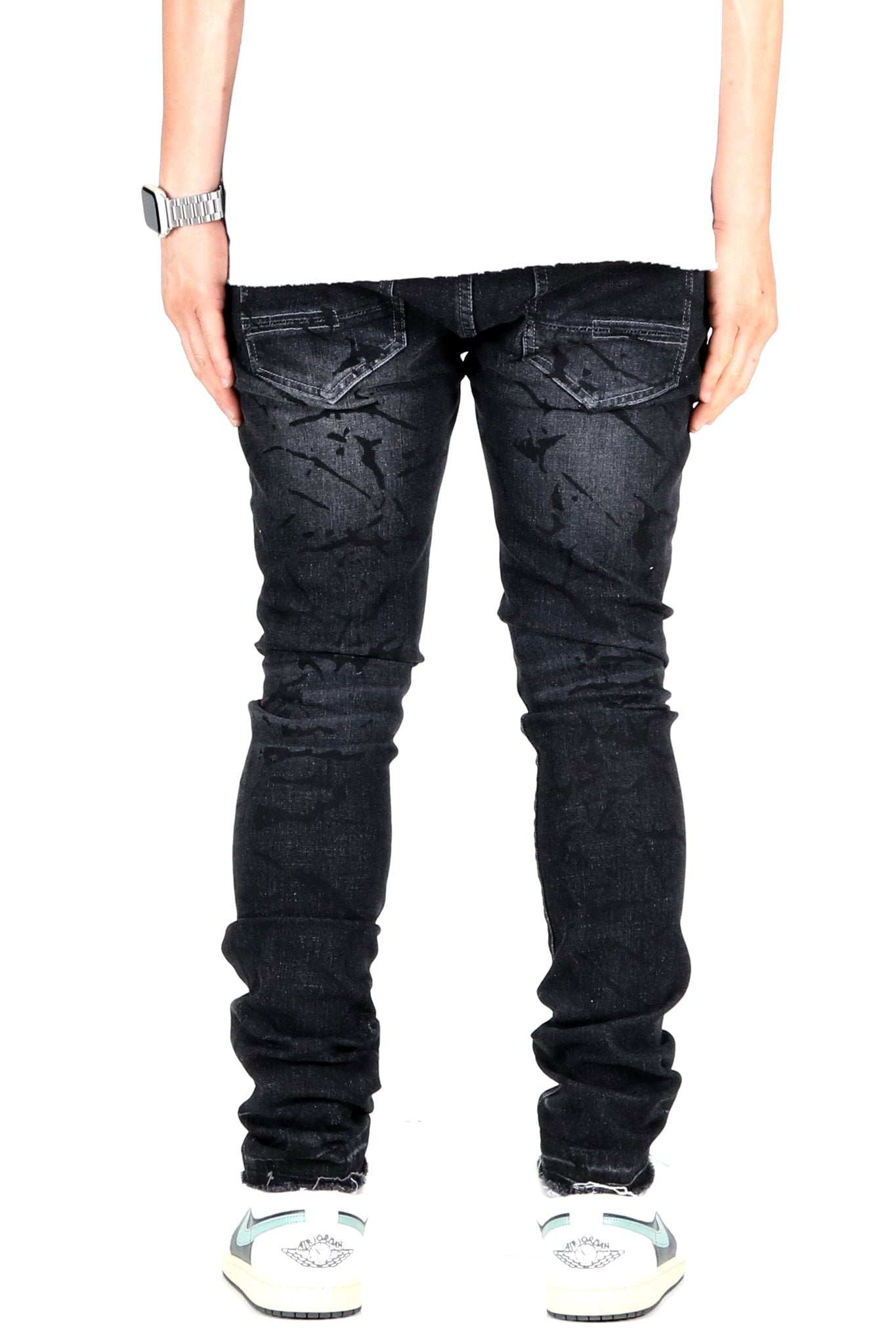 Pantalones vaqueros ajustados de lavado pesado premium para hombre MADDOX