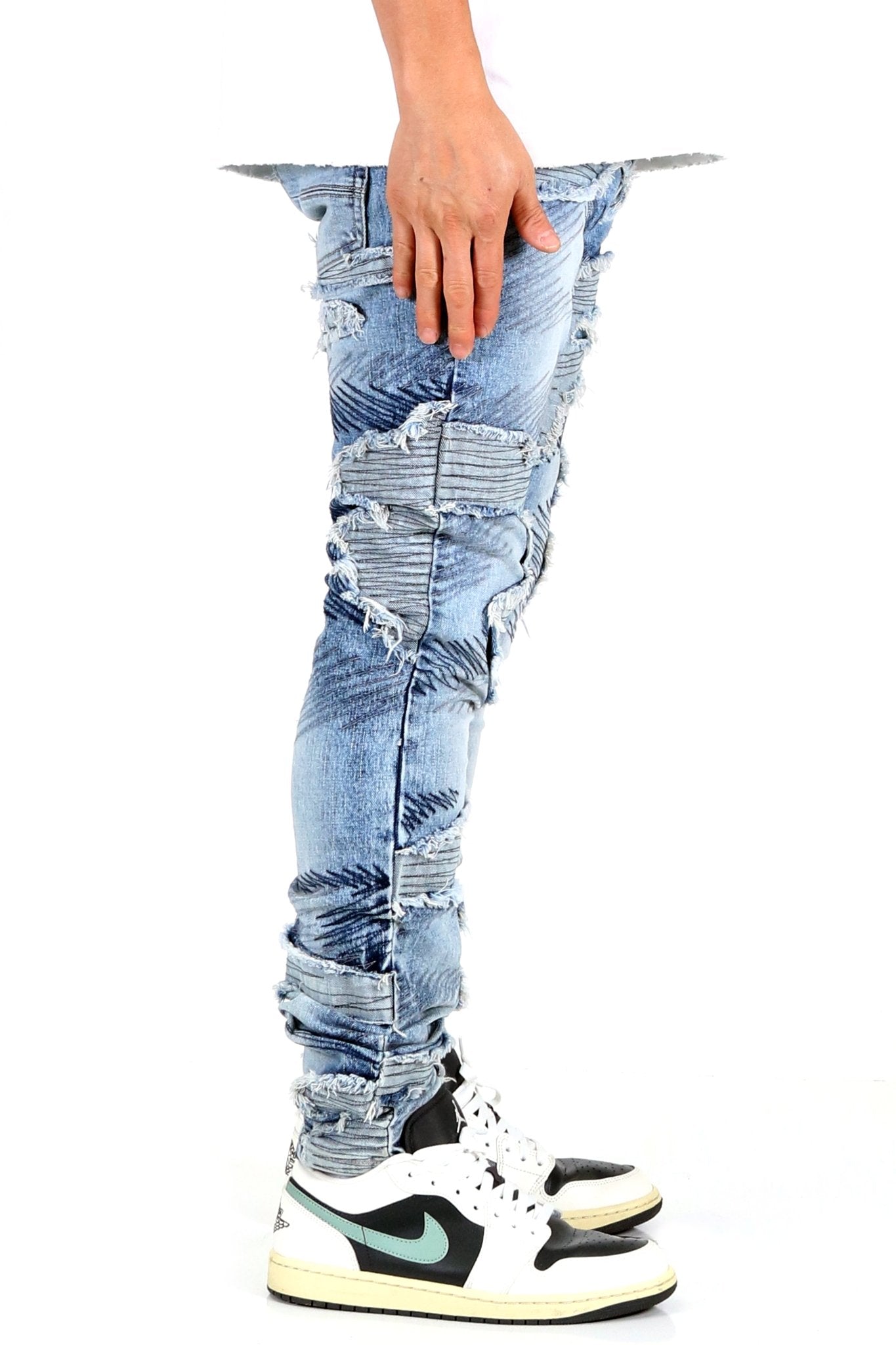 Pantalones vaqueros ajustados lavados pesados ​​premium SPHERE para hombre