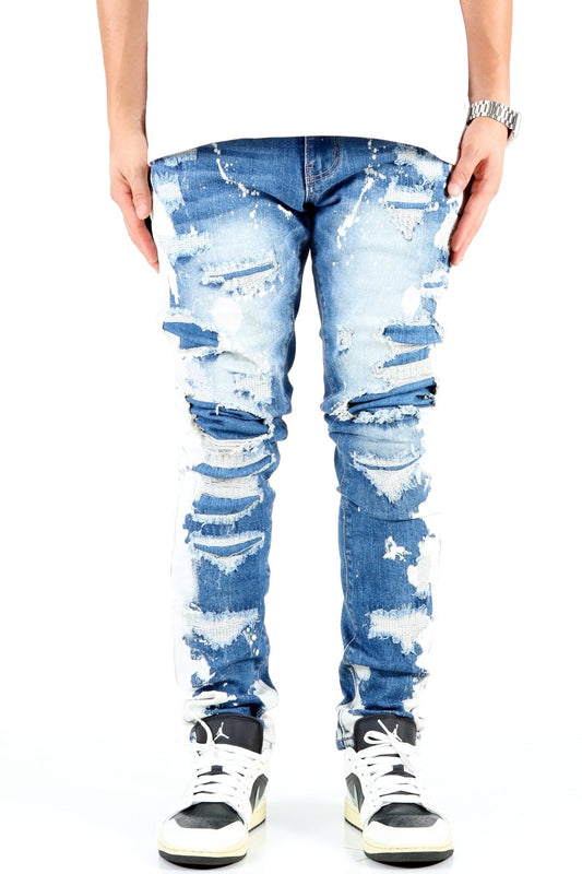 Pantalones vaqueros ajustados de lavado pesado premium para hombre de SAVAGE