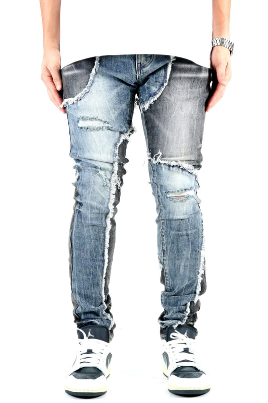 Pantalones vaqueros ajustados de lavado pesado premium para hombre TOTE