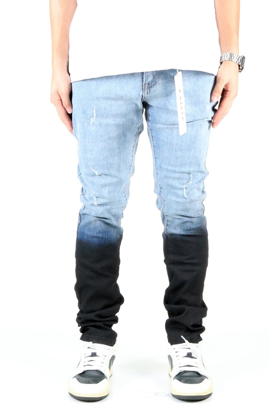 Pantalones vaqueros ajustados de lavado pesado premium para hombre MIKE