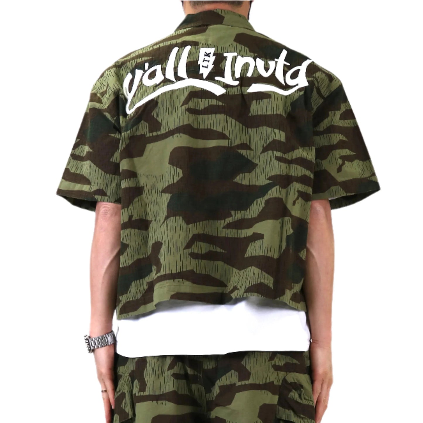 Camisa de manga corta con botones y corte cuadrado de sarga fina Ripstop EFFEST