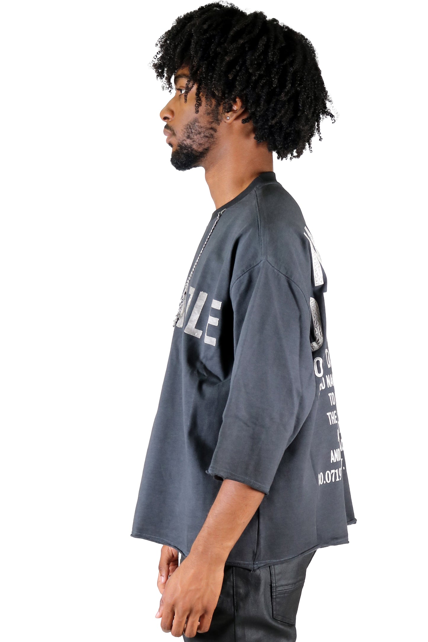 Camiseta crop top de manga 3/4 AVOYA S/N con collar desmontable