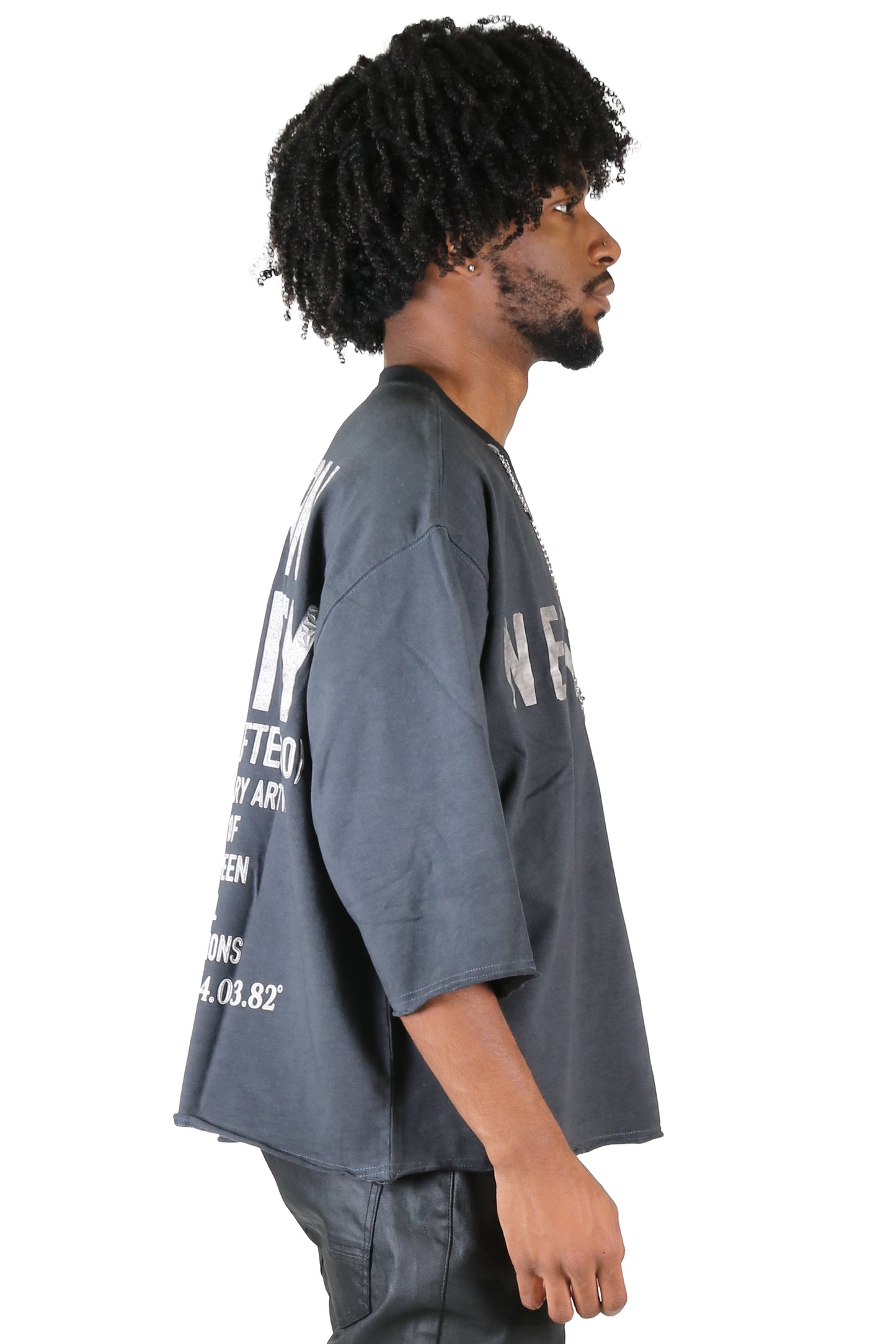 Camiseta crop top de manga 3/4 AVOYA S/N con collar desmontable
