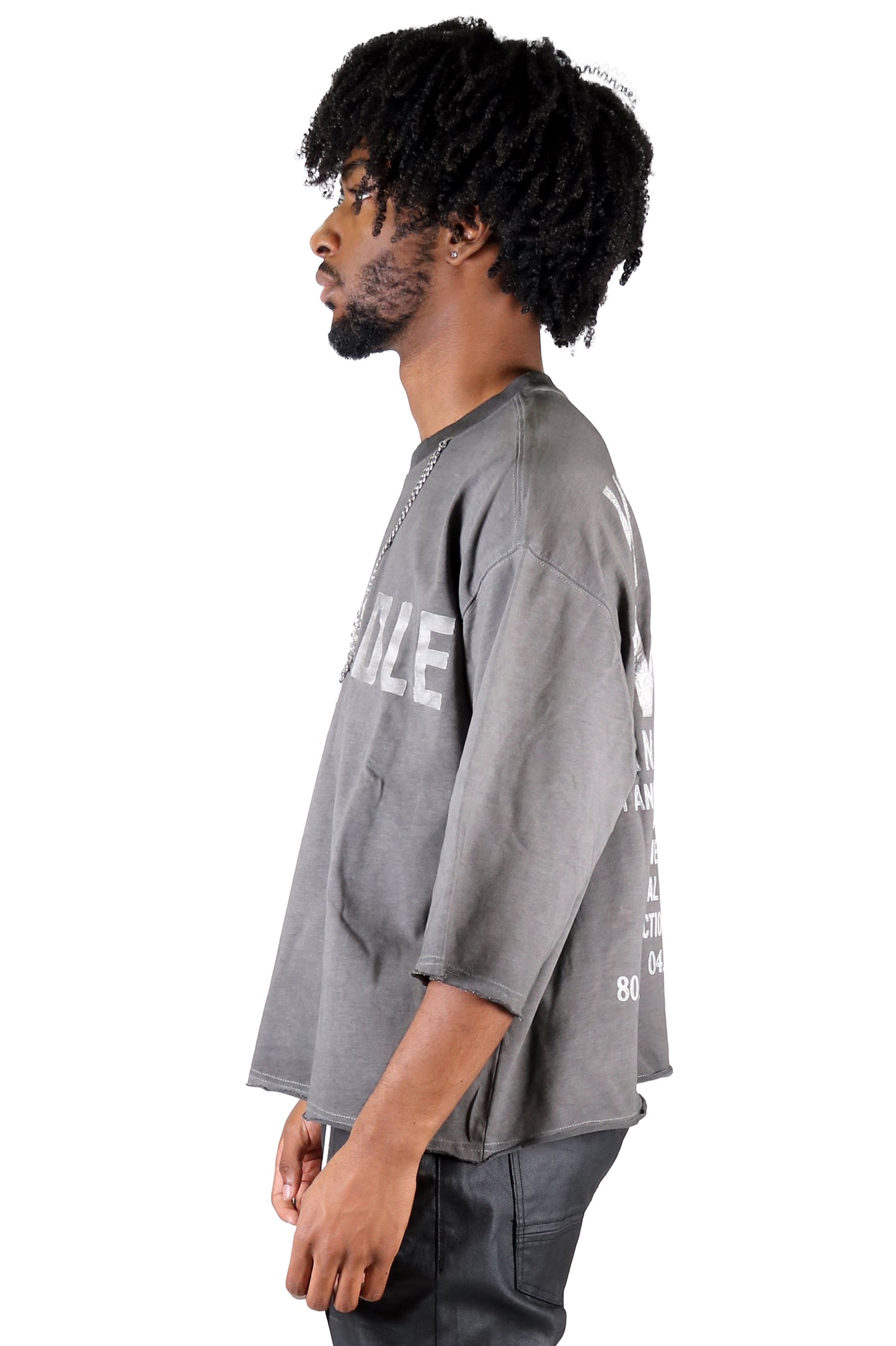 Camiseta crop con manga francesa y collar desmontable ORBITS S/N