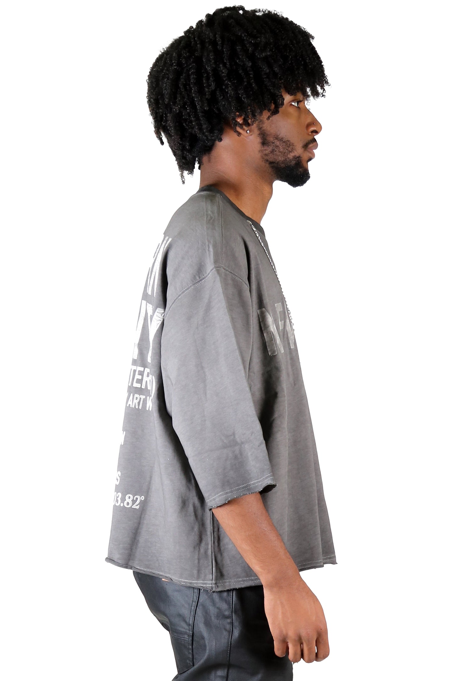 Camiseta crop con manga francesa y collar desmontable ORBITS S/N