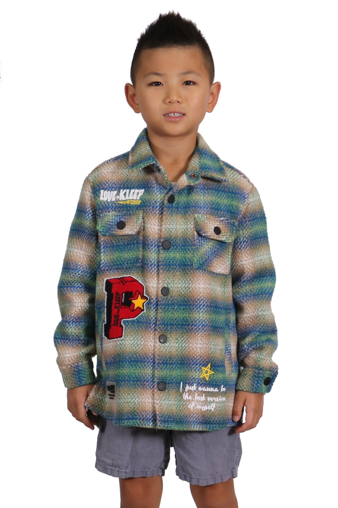 Camisa exterior de franela extragrande LAWN para niños
