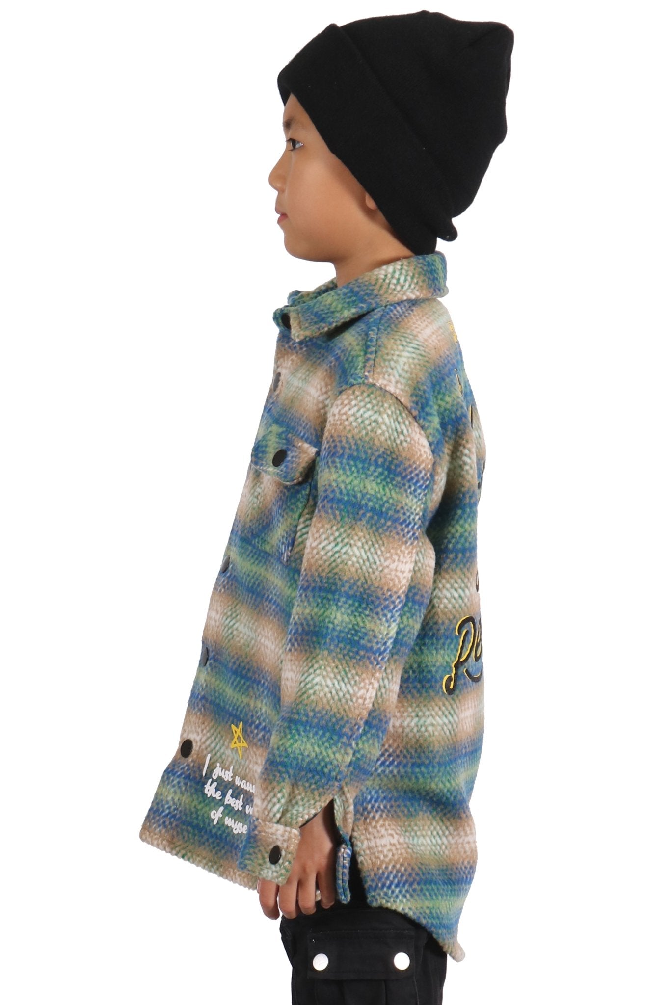Camisa exterior de franela extragrande LAWN para niños