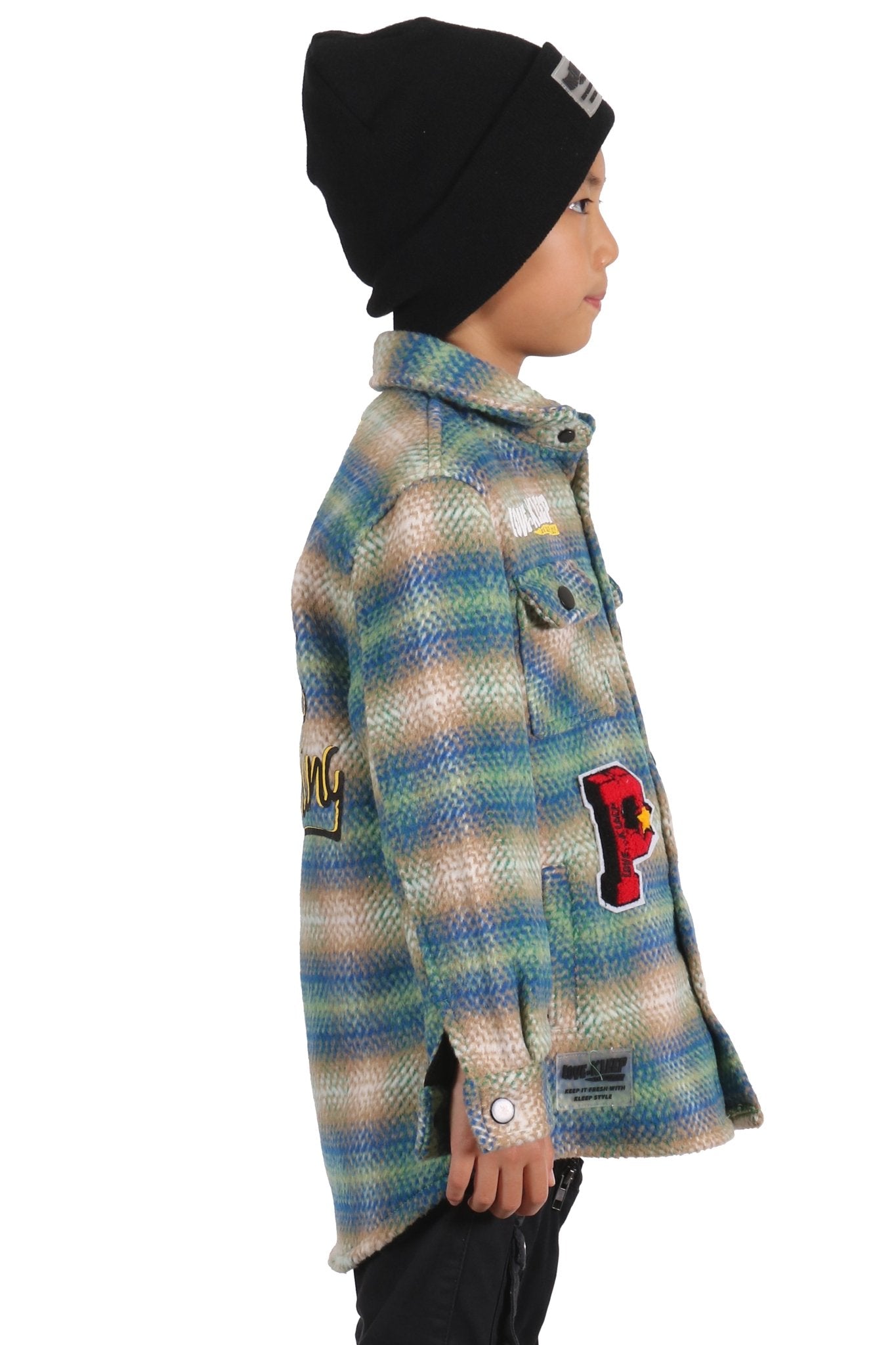 Camisa exterior de franela extragrande LAWN para niños