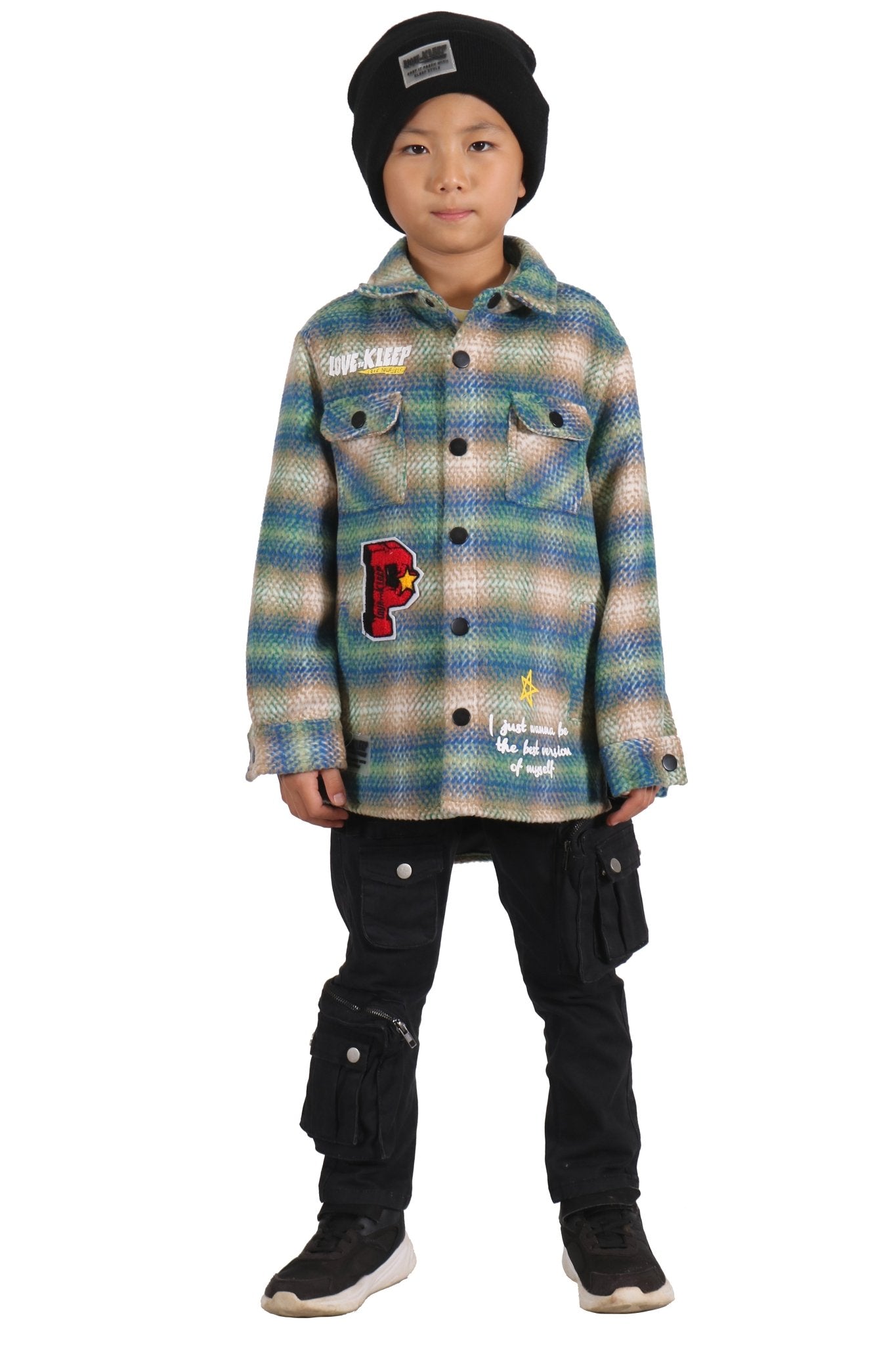 Camisa exterior de franela extragrande LAWN para niños