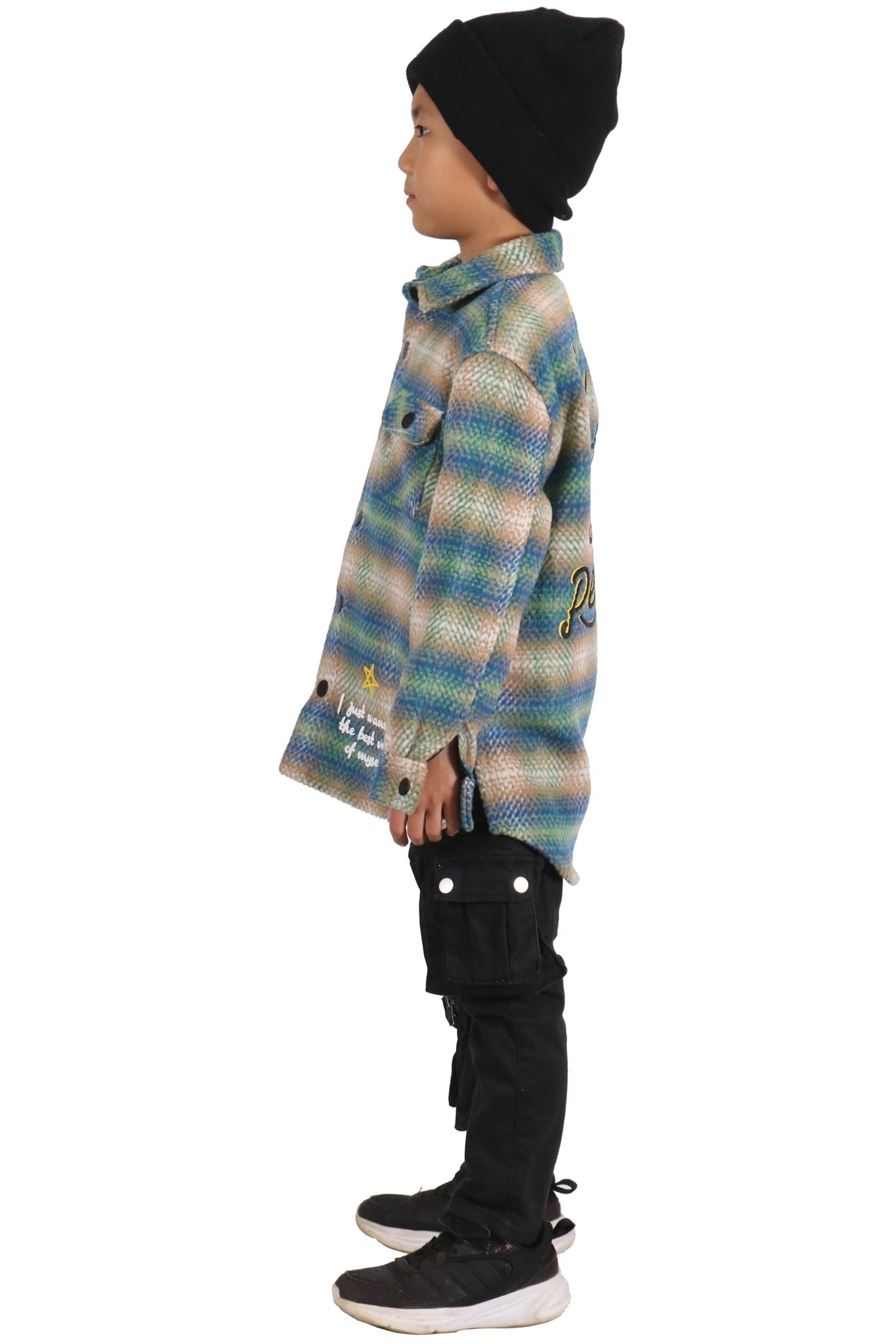 Camisa exterior de franela extragrande LAWN para niños