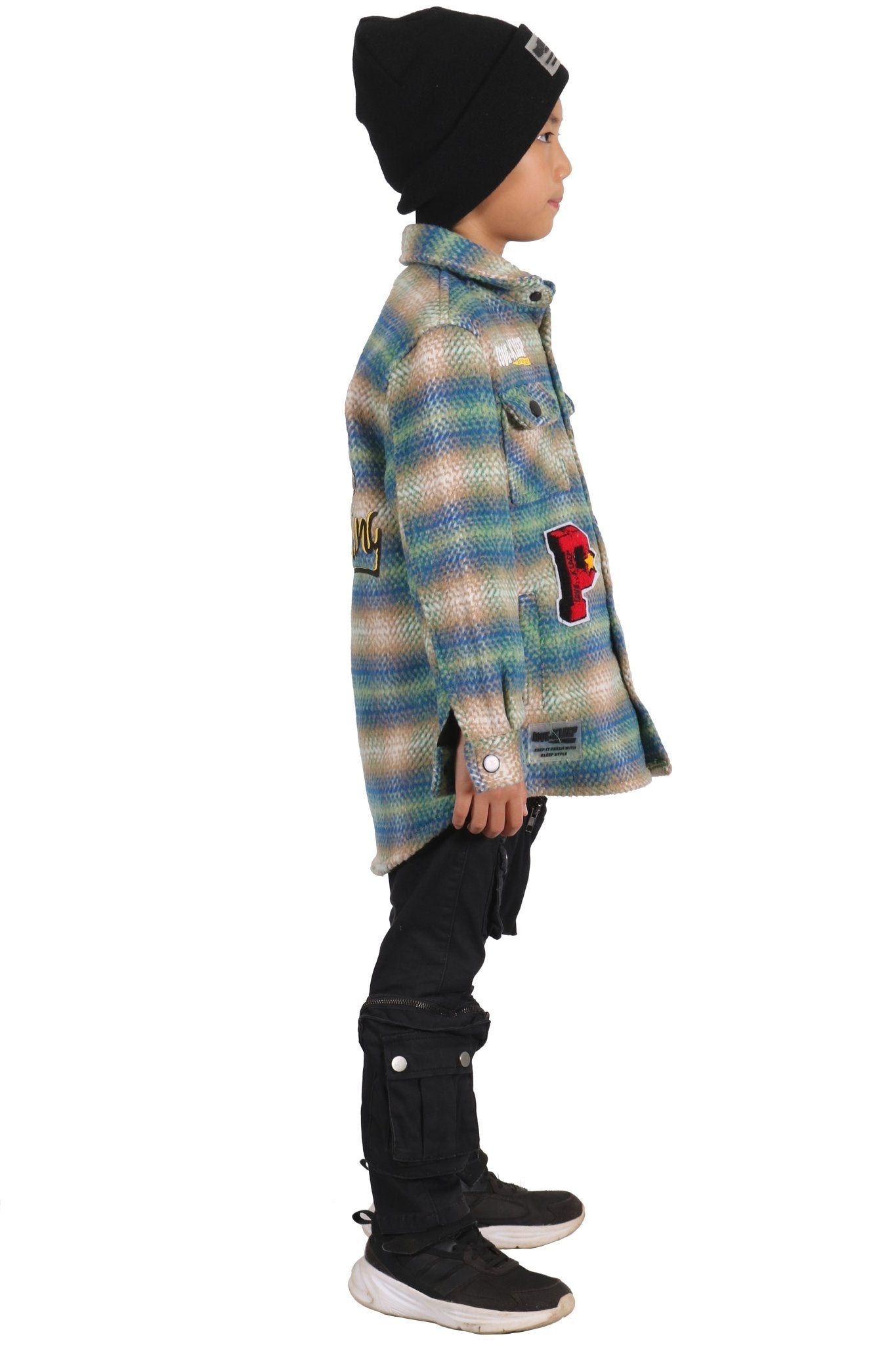 Camisa exterior de franela extragrande LAWN para niños