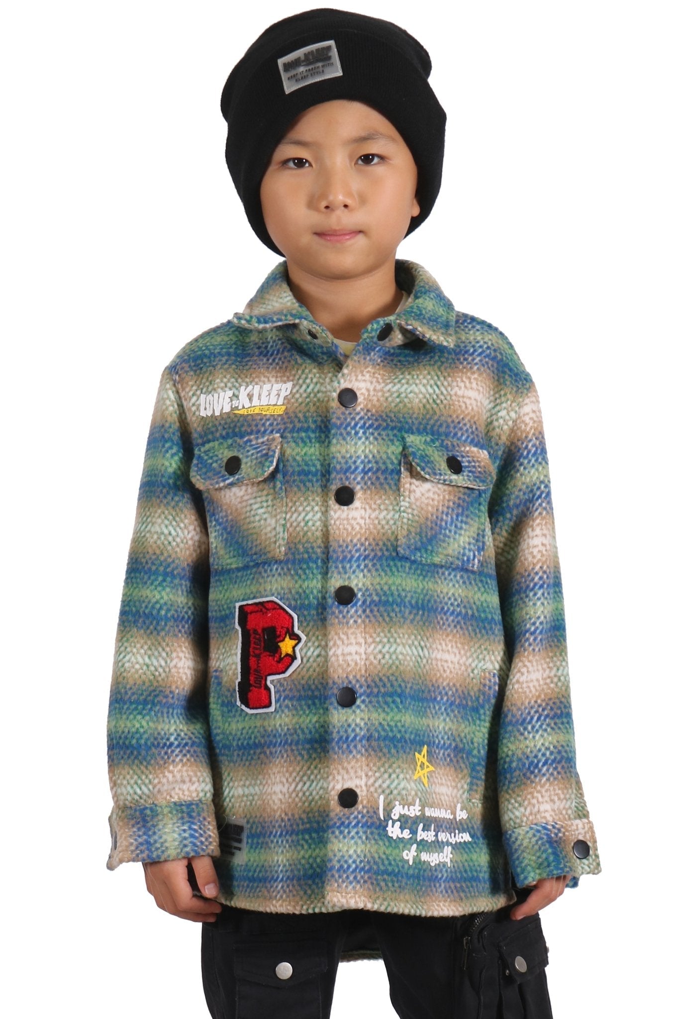 Camisa exterior de franela extragrande LAWN para niños