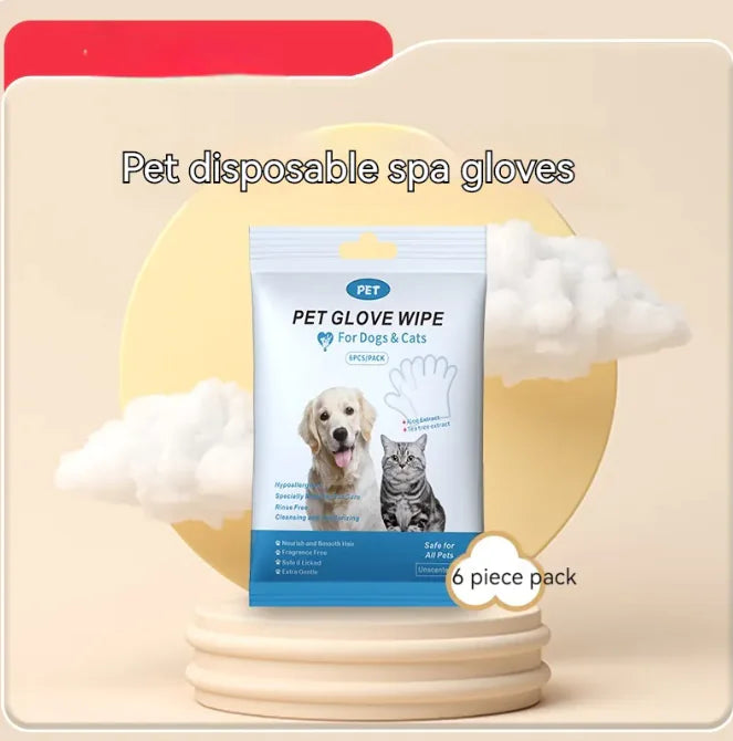 Guantes y toallitas para limpieza de mascotas