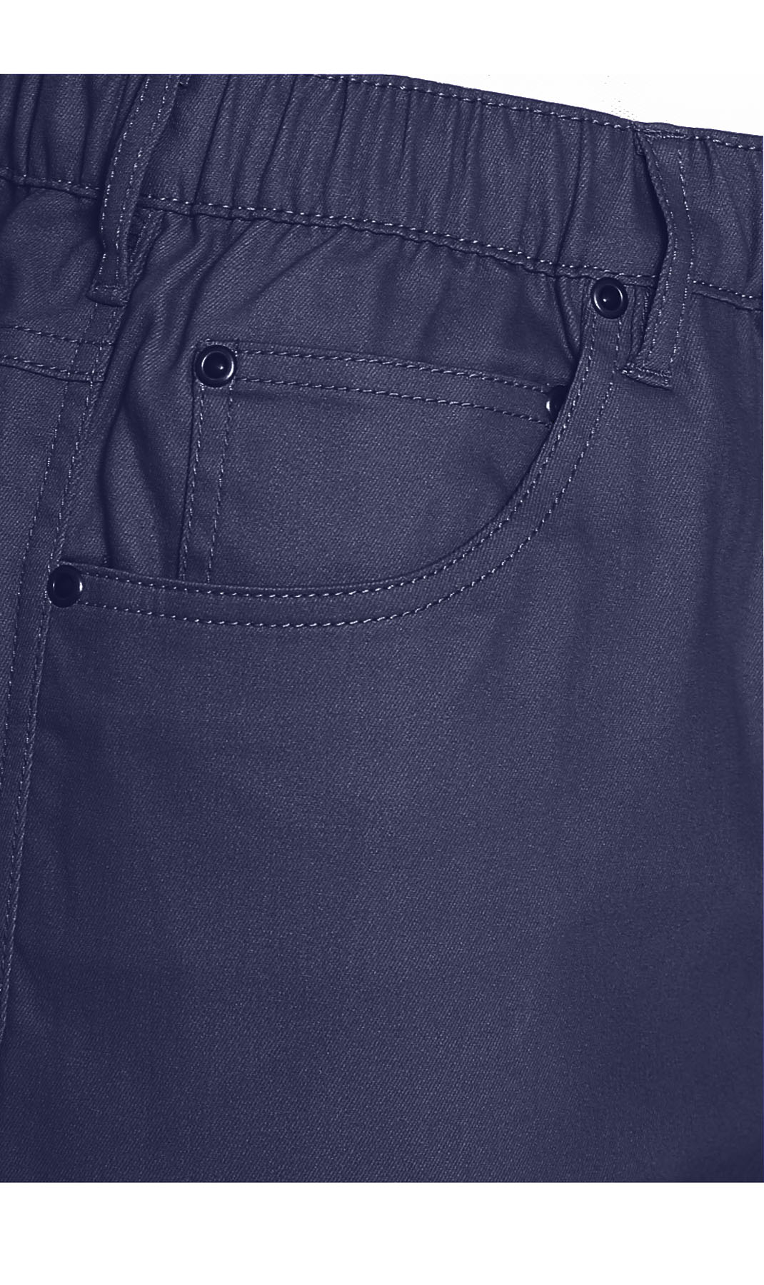 Men's Pull-On Stretch Denim and Twill Shorts — Elastic Waist No Zipper